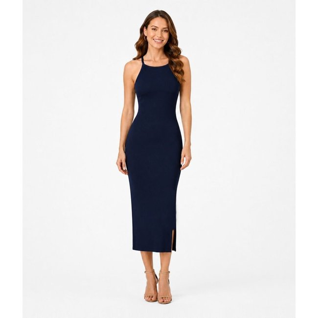 Vestido Feminino Em Ribana Infinita Cor Azul