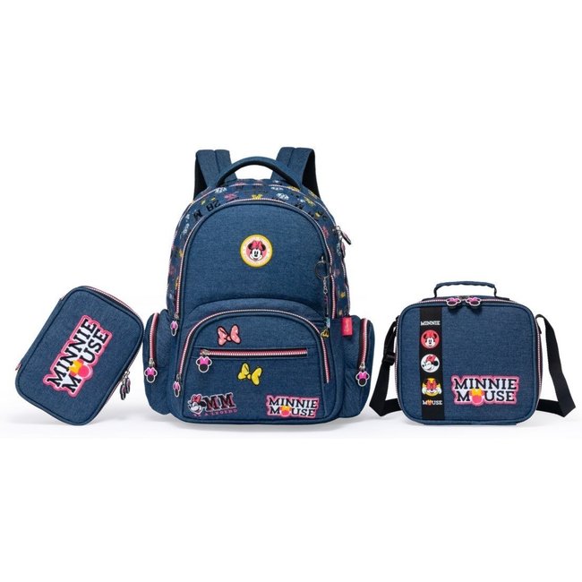 Infantil - Kit Mochila Lancheira Estojo Minnie Escolar Disney