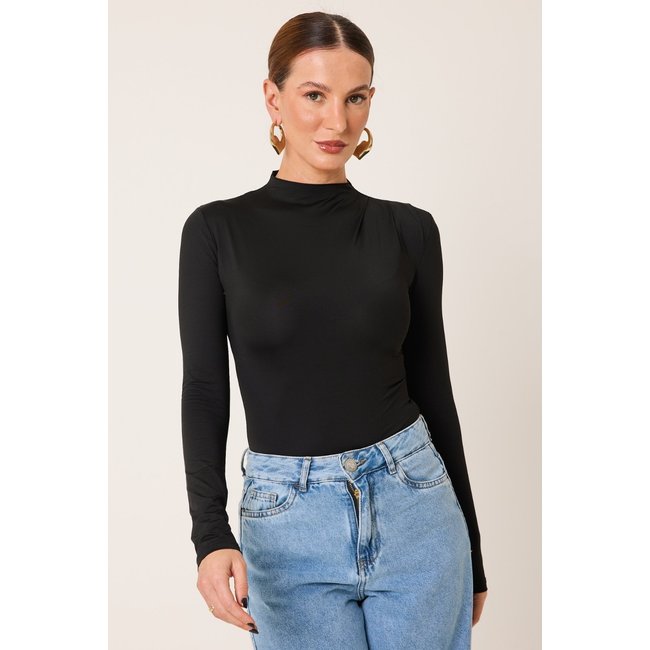 Body Gola Alta Poliamida – Cléa Store – Preto