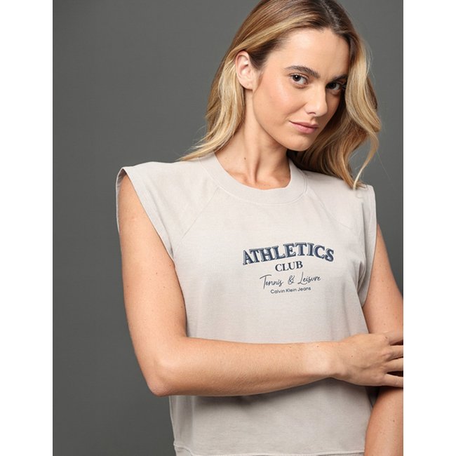 Camiseta Feminina Athletics Calvin Klein Jeans - Caqui Claro Calvin Klein Jeans