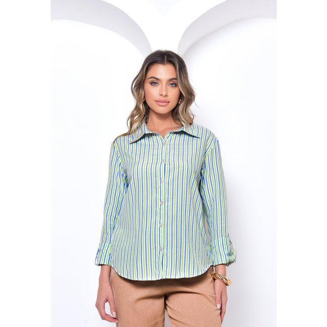 Camisa Listrada Crorela Azul Verde