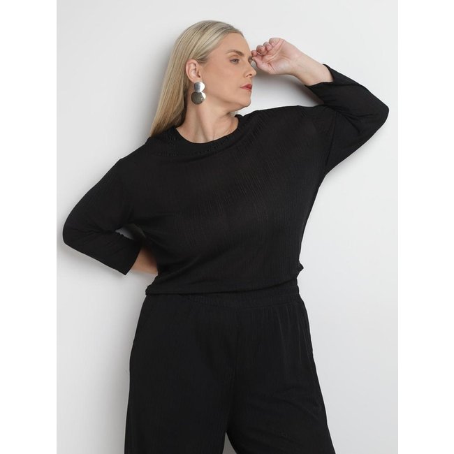 Blusa Manga 7/8 Autentique Plus Size Feminina PRETO
