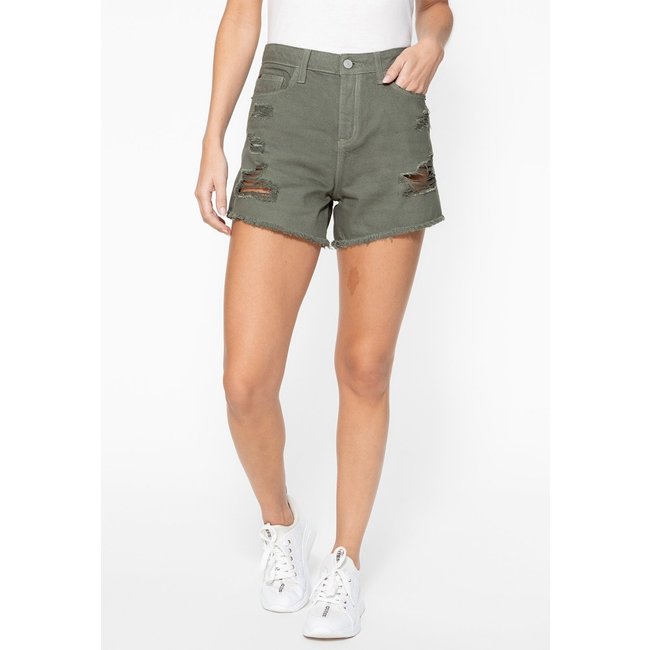 Short de Sarja Guess Rasgos Verde Escuro