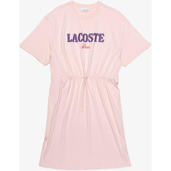 Vestido Camiseta de Malha de Algodão Oversized Rosa