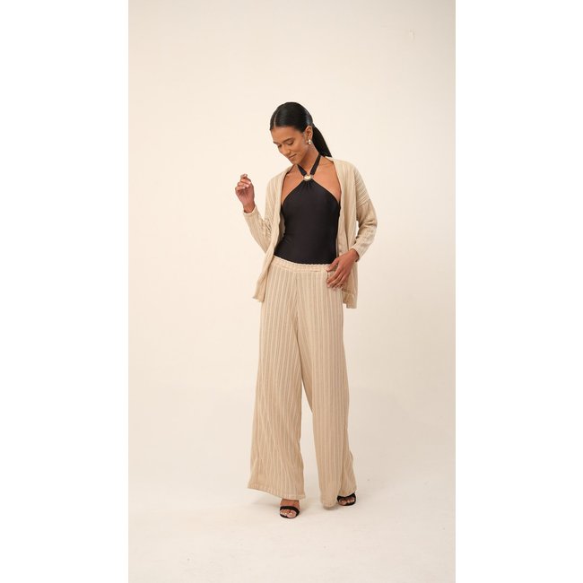 Calça Refúgio Pantalona Tricot Off White