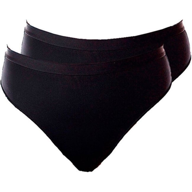 Kit com 2 Calcinhas Alta Pele de Seda Demillus 26826 Preto