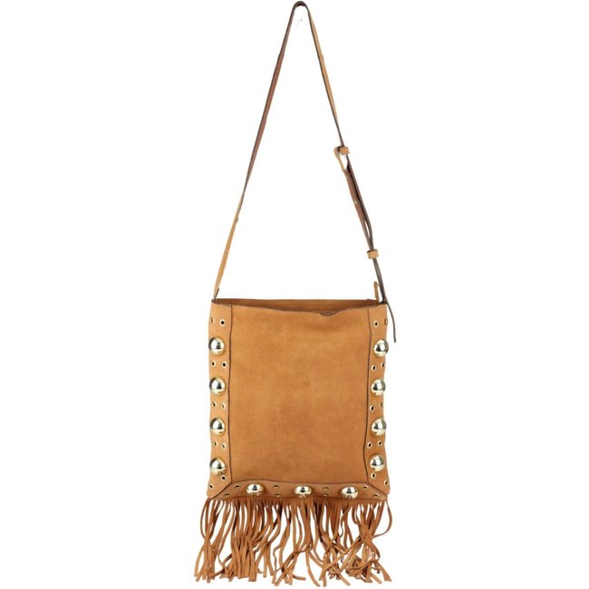 Bolsa Crisfael Franjas Boho Camurça Caramelo - Shivani