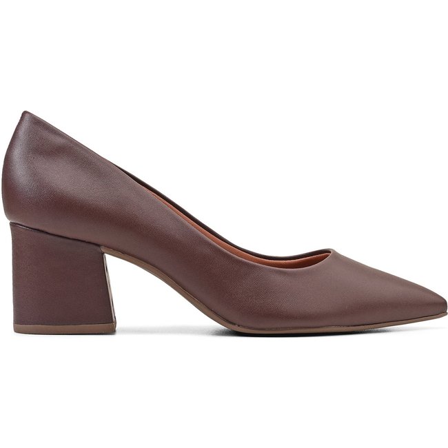 Scarpin Marrom Salto Bloco Grosso Salook