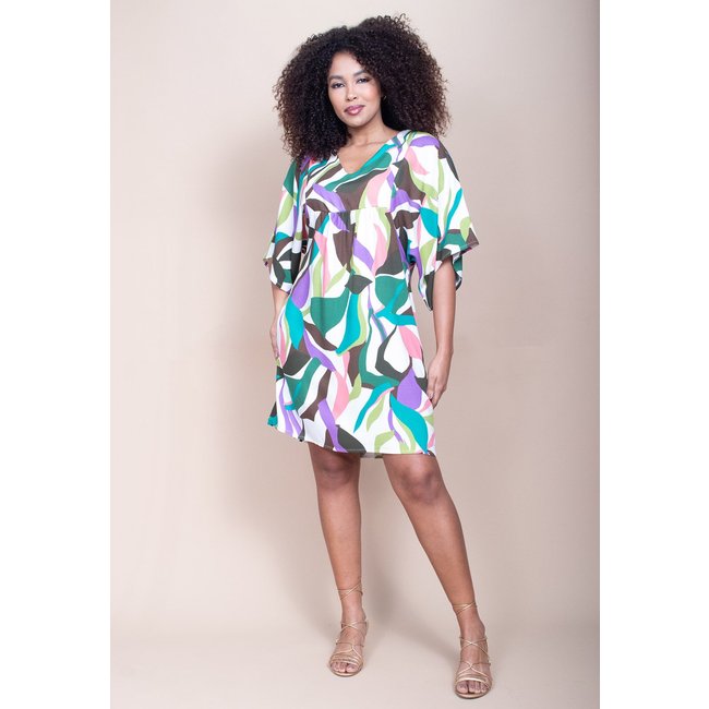 Vestido Curto Cabana Free Pequi Viscose Estampa Encanto Botânico