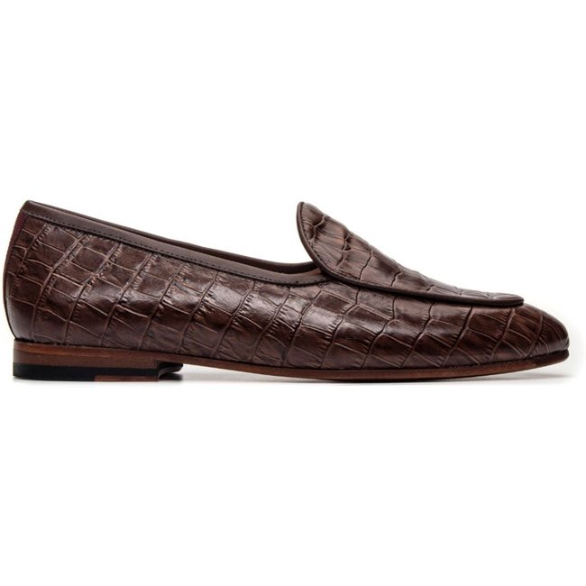 Sapato Feminino Loafer Costanza Jacometti Couro Café Croco