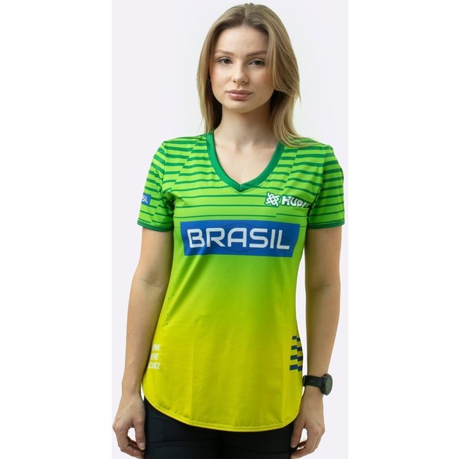 Camiseta Feminina HUPI Brasil Pace, Cor: VERDE/AMARELO, Tamanho: G Verde