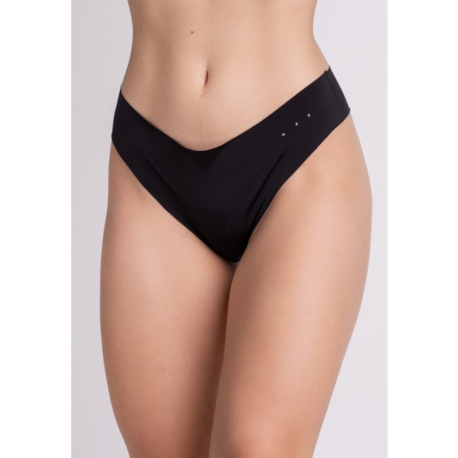 Calcinha Sem Costura Serra e Mar Modas Lingerie Tanga Corte a Laser Preto