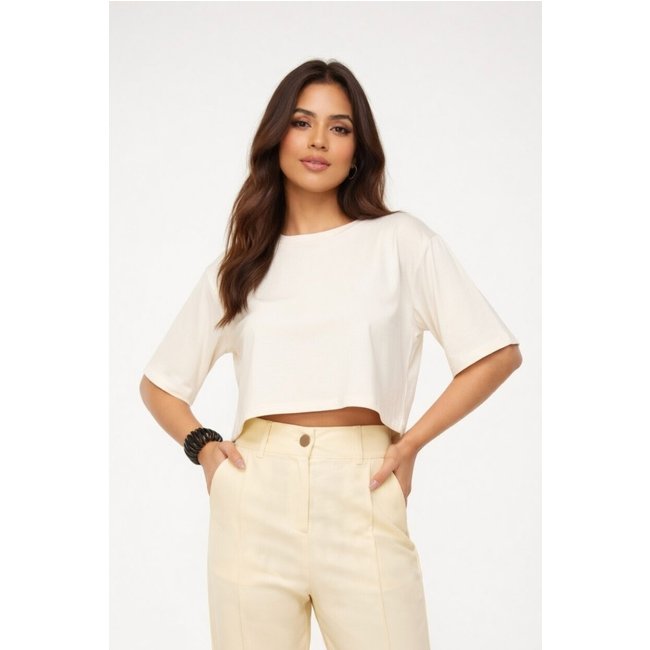 Cropped Oversize D Bell Outlet Fashion Liso Off-White