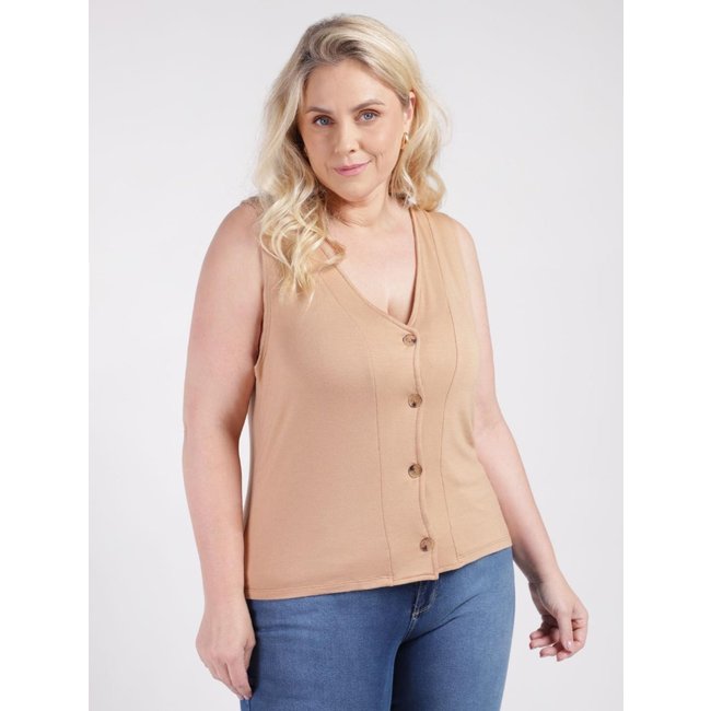 Colete Autentique Plus Size Feminino BEGE