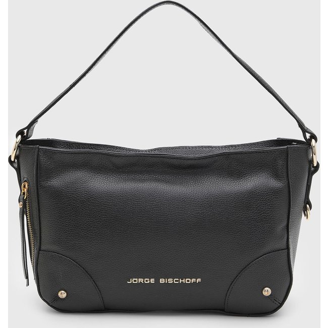 Bolsa Feminina Jorge Bischoff Grande Detalhe Metal Preto