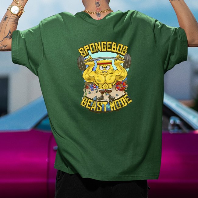 Camiseta Oversized Navit Bob Esponja Academia Verde