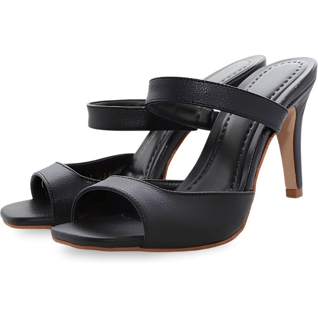 Sandalia Social Feminina Salto Alto Fino Floter Preto 197013