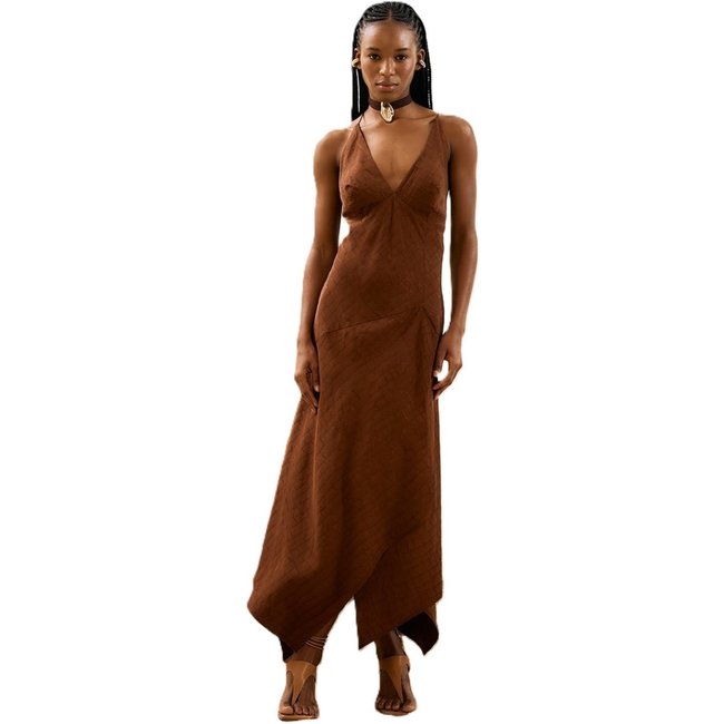 Vestido Open Marrom Malfitano