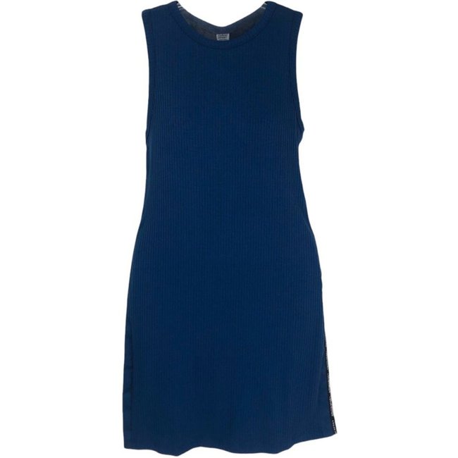 Vestido Canelado Com Listra Lateral Colcci Azul Escuro