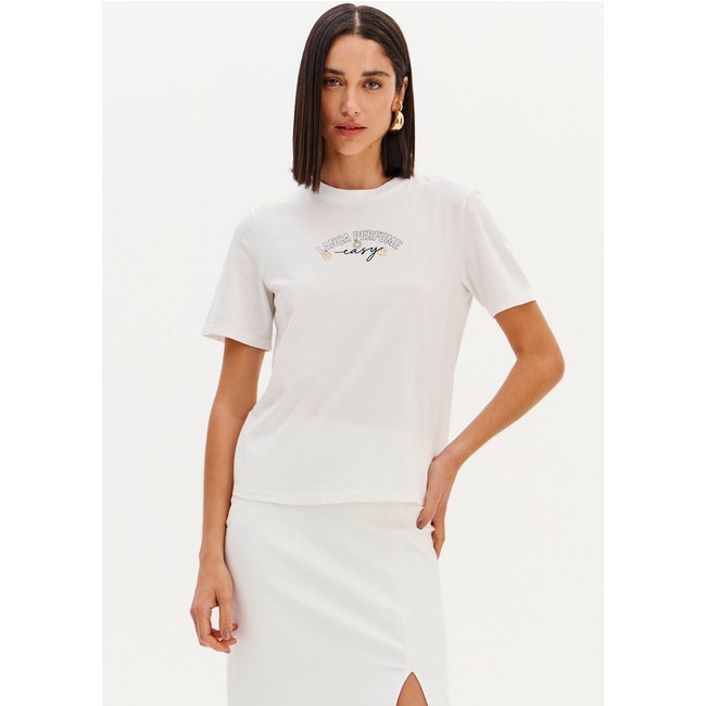 Camiseta Feminina Lança Perfume Estampa Logo Branca