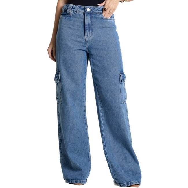Calça Jeans Sawary Wide Leg - 282002 - Azul - Sawary