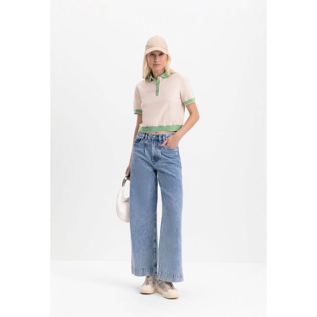 Blusa Feminina Polo Retro Em Piquet Essendi Off White Off-white