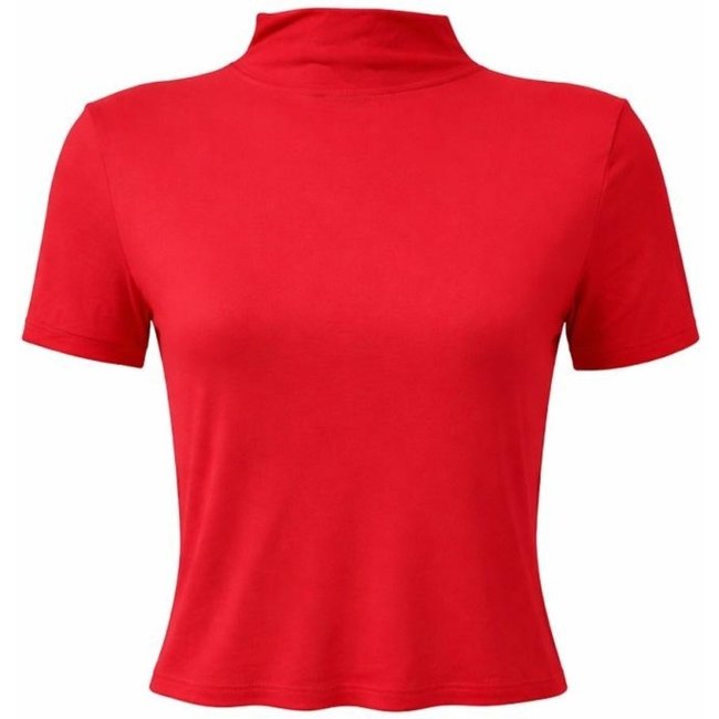 Blusa Manga Curta Básica Feminina Lunender 00665 Vermelha