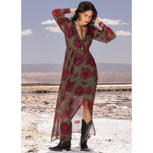 Vestido Tule Floral Silvestre Colorido Quintess