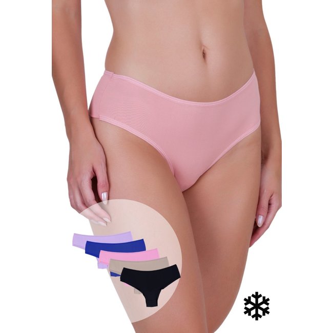Kit 5 Calcinhas Femininas Microfibra Ternura Fio Duplo Maior Cobertura Concept Lingerie