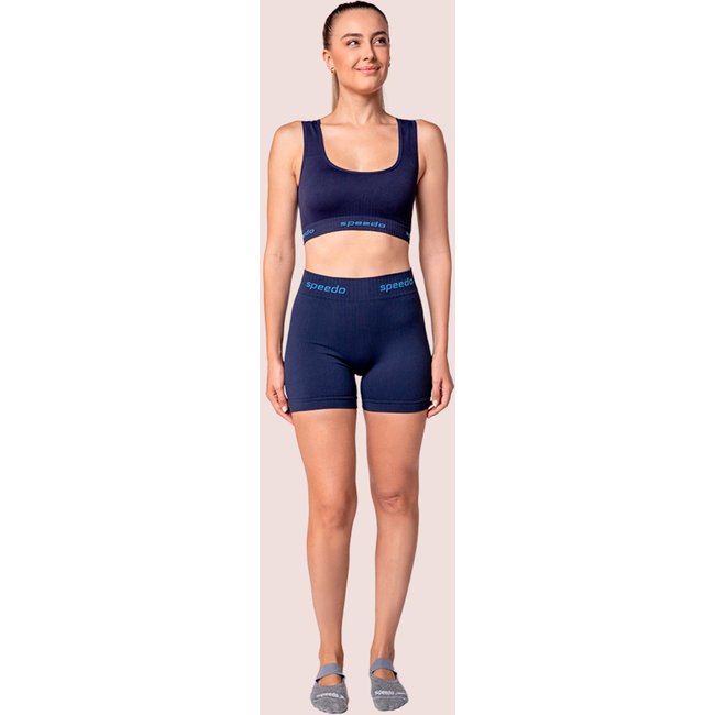 Shorts Feminino Speedo Treino Canelado Com Elastano Marinho
