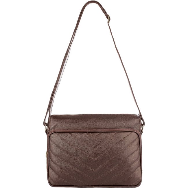 Bolsa de couro liso tiracolo Anita - Café