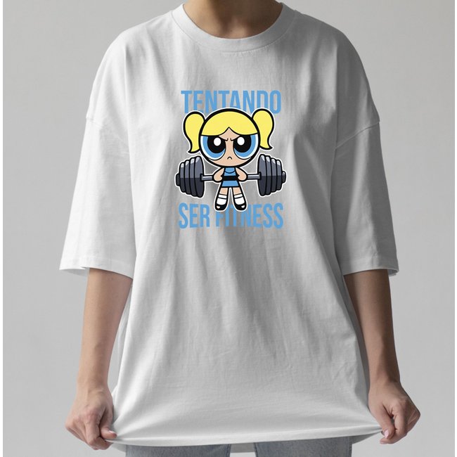 Camiseta Oversized Lindinha TSF Academia Branco