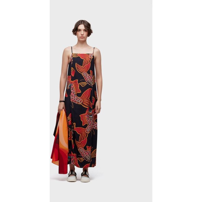 Vestido baloon peixe deep OSKLEN