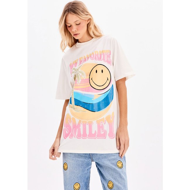 Camiseta My Favorite Oversized Alongada Branca