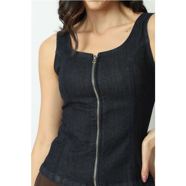 Colete Jeans com Zíper G Gazzy