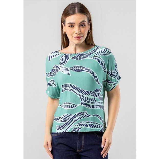 Blusa Pau a Pique Estampada Verde VERDE - PP Pau a Pique