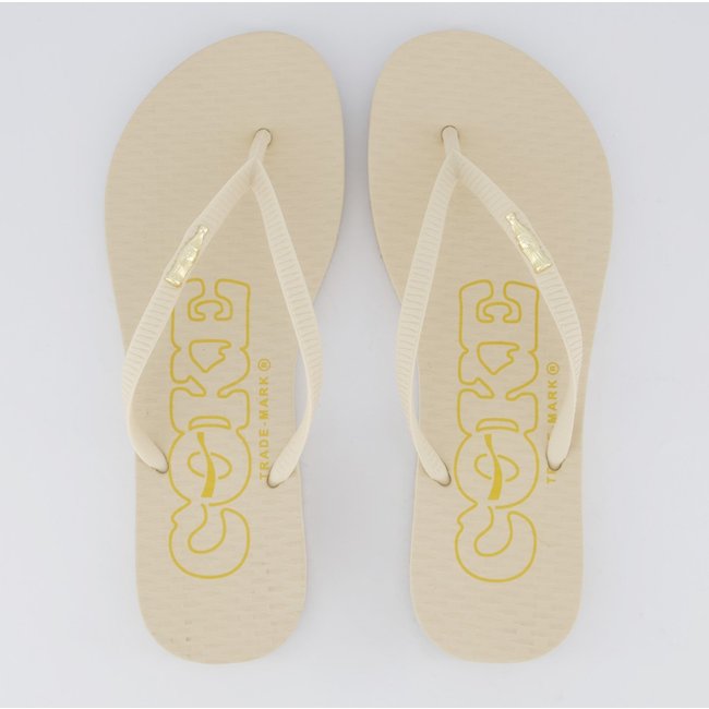 Chinelo Coca Cola Metallic Feminino Bege