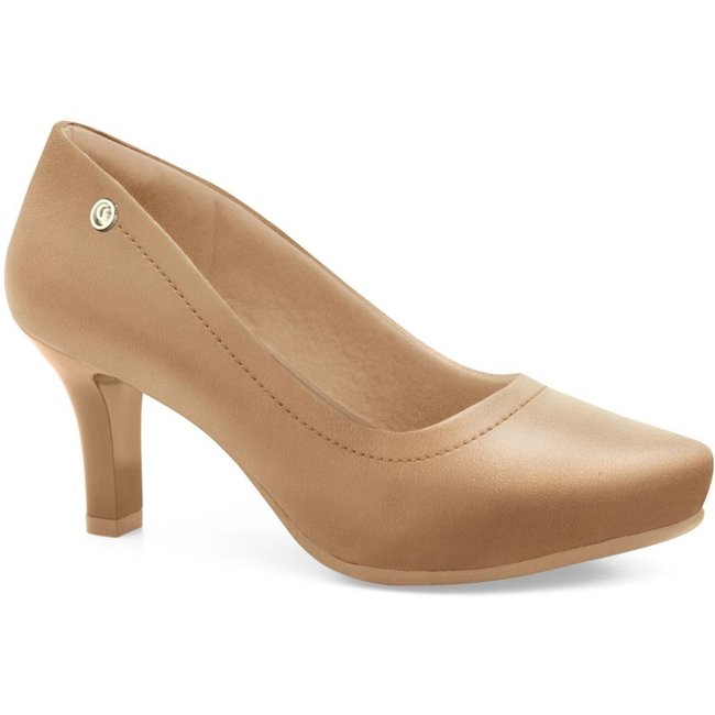 Sapato Feminino Meia Pata Bege Comfortflex 2685301-4
