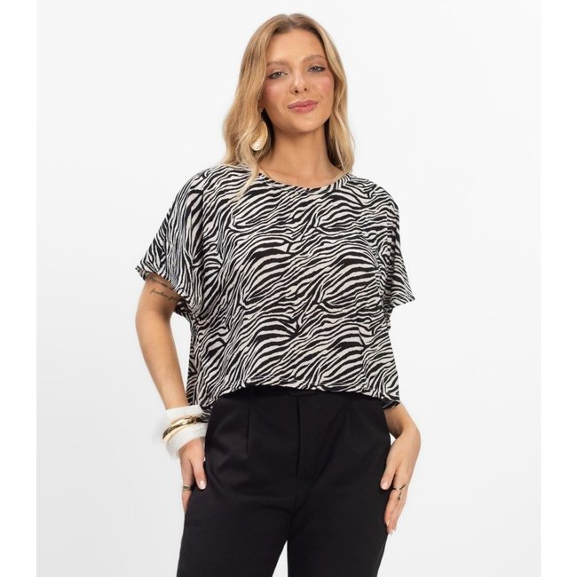 Blusa Feminina em Liganeti Infinita Cor Preto