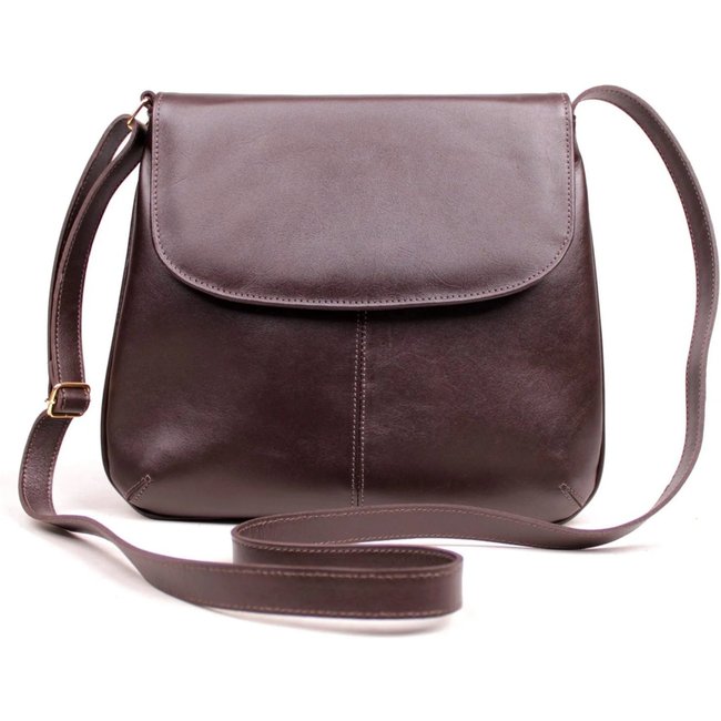 Bolsa Transversal em Couro Café Artlux 1411