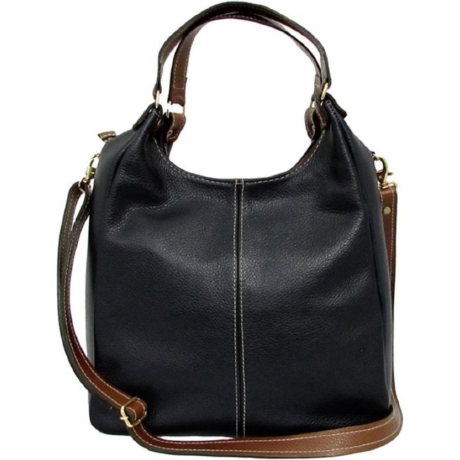 Bolsa SN Couros Áustria Preto/Caramelo