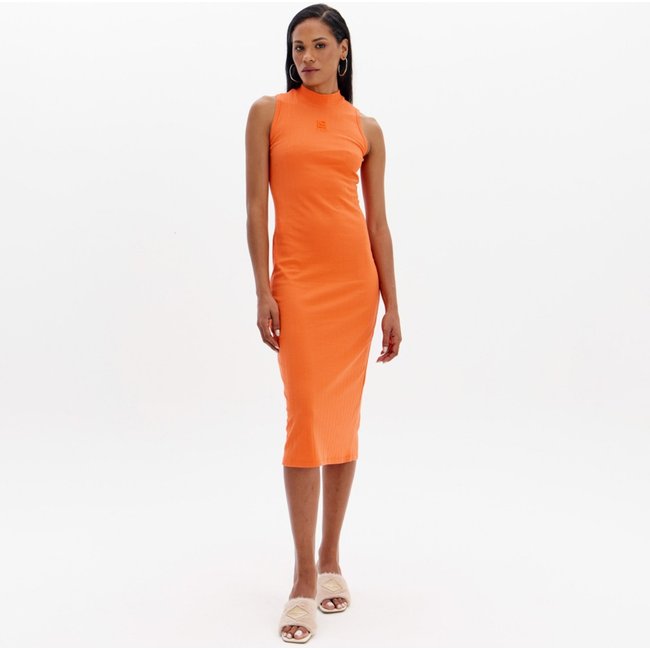 Vestido Super Midi Easy Lança Perfume Ou25 Laranja Feminino