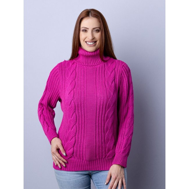 Blusa gola alta com tranças