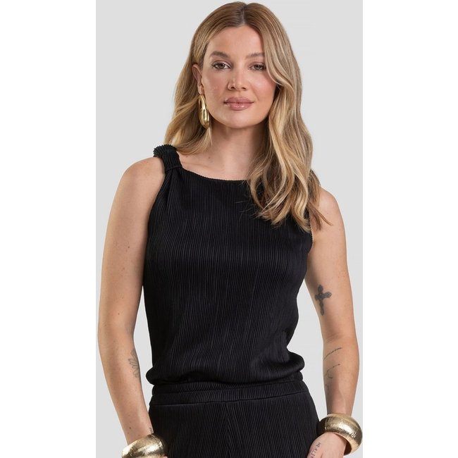 Regata Feminina Texturizada Elegante Dianna Preto