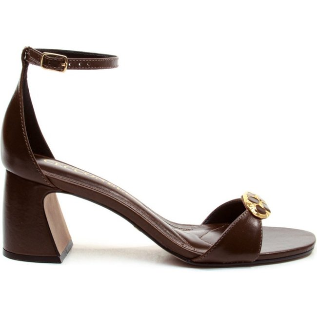 Sandália Salto Médio Cecconello 2899001 Marrom Escuro