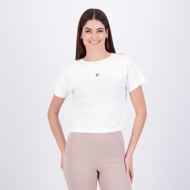 Cropped Fila Adaptable Classic Sports Feminino Branco e Preto
