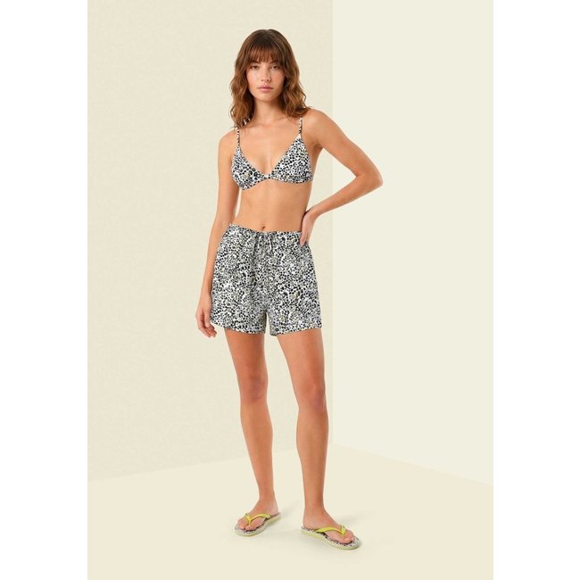 Shorts Estampado Saída De Praia Em Viscose