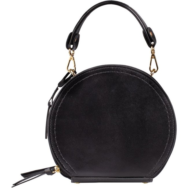 Mini Bolsa Bellaniz Redonda De Couro Liso Renata - Preto