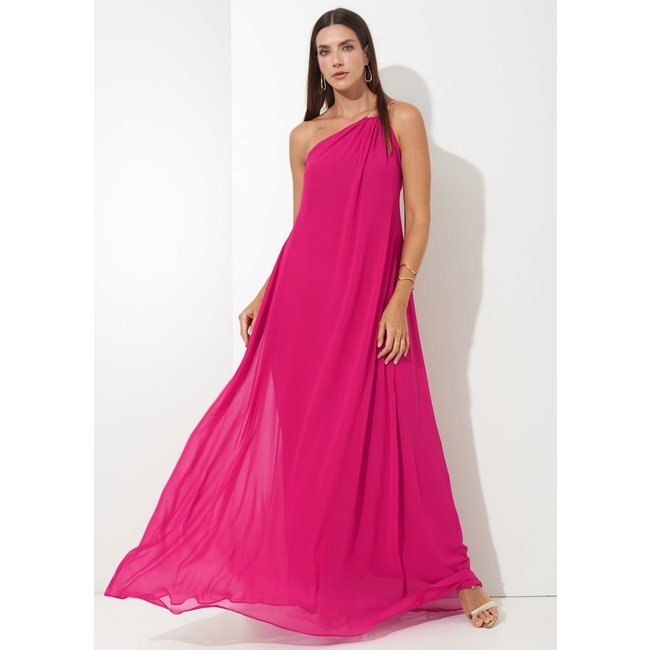 Vestido Festa Rosa Corrente Dourada
