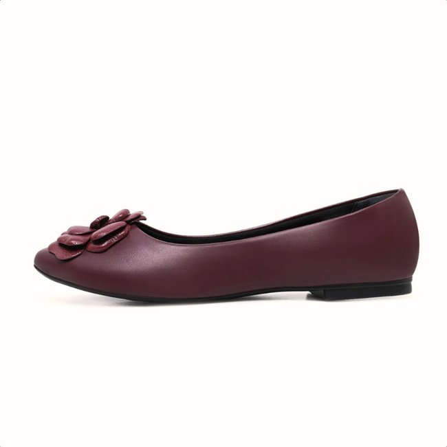 Sapatilha LeRUCHEL Bico Fino Flor Marsala